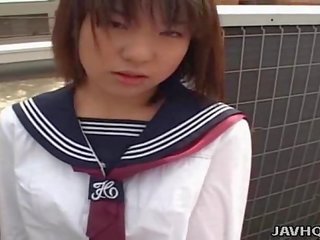 Japanese young sweetheart sucks phallus Uncensored