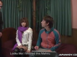 Man a tempting Japanese sex clip star Mahiru Tsubaki