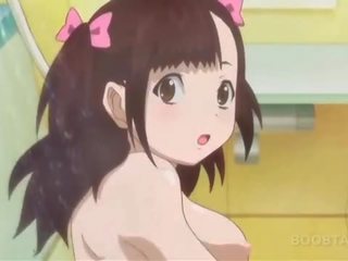 Bathroom anime xxx clip with innocent teen naked diva